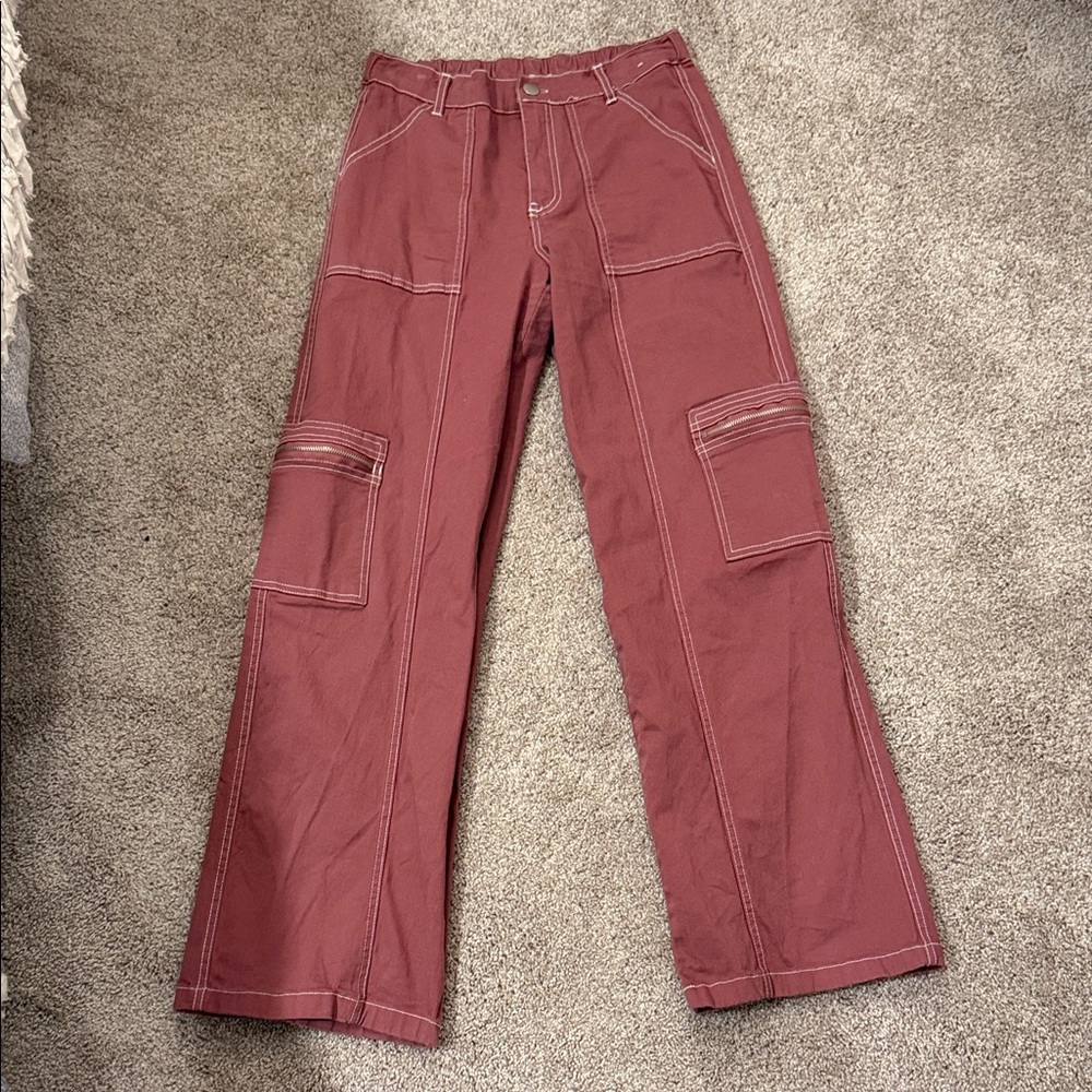 Burgundy Cargo Pants